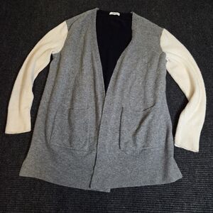 Madewell Gray and Cream Women's Sweater Cardigan Size Large